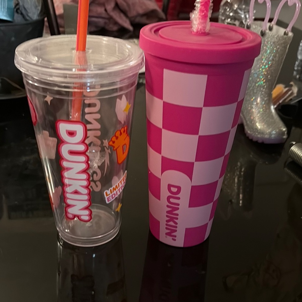 Pink and Clear Tumbler Set